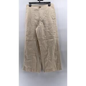 LOFT Women's Beige Seamed Twill Wide-Leg Cropped Pant SZ 6